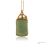 14KT Yellow Gold Jadeite Pendant with Chinese Character