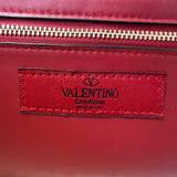 Valentino Garavani VLTN Rockstud Candystud Spike White Leather Handbag Medium with Chain Pre-Owned
