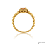 18KT Yellow Gold Orange Sapphire Diamond Ring