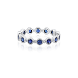 18KT White Gold Sapphire Diamond Eternity Band