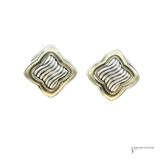 David Yurman Quatrefoil Earrings in Sterling Silver & 18K Yellow Gold Pre-Owned
