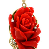 Rhoeas - 14KT Yellow Gold Coral Rose Pendant