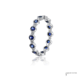 18KT White Gold Sapphire Diamond Eternity Band