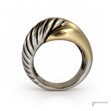 David Yurman Labyrinth Sterling Silver & 14K Yellow Gold Ring Pre-Owned | In-Store