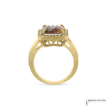 Amaranthus - 14KT Yellow Gold Rutilated Quartz Halo Ring