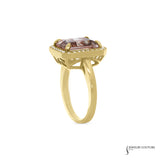 Amaranthus - 14KT Yellow Gold Rutilated Quartz Halo Ring