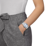 Tissot PRX 35mm light blue dial on the wrist