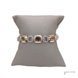 David Yurman Renaissance Multi-Stone Link Bracelet in Sterling Silver Pre-Owned