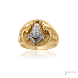 14KT & 10KT Two-Tone Diamond Masonic Ring