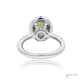 18K White Gold Oval-cut Alexandrite & Diamond Halo Ring Size 6 | Gemstone Ring