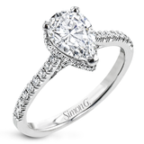 18K White Gold Hidden Underhalo Engagement Ring Semi-Mount Simon G.
