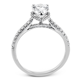 18K White Gold Hidden Underhalo Engagement Ring Semi-Mount Simon G.