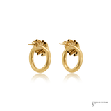 14K Yellow Gold Love Knot Open Circle Drop Earrings