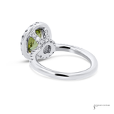 18K White Gold Oval-cut Alexandrite & Diamond Halo Ring Size 6 | Gemstone Ring