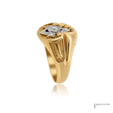 14KT & 10KT Two-Tone Diamond Masonic Ring