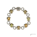 David Yurman Renaissance Multi-Stone Link Bracelet in Sterling Silver Pre-Owned