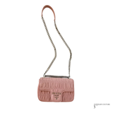 Prada Nappa Gaufre Leather Crossbody Chain Flap Shoulder Bag Pink Cipria Pre-Owned