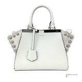 Fendi Mini 3Jours Handle Bag Ivory/White Color Scalloped Calfskin Mini Pre-Owned