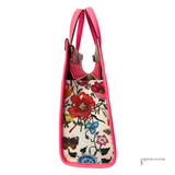 Gucci Canvas Flora Tote Medium Shoulder Bag Multicolor Pink Centennial cloth crossbody Pre-Owned