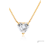 14K Yellow Gold Lab-Grown Diamond Heart Pendant Necklace | Heart Shape Solitaire | Fine Jewelry Gift