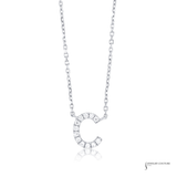 Initial “C” Pendant Necklace 14K White Gold Diamond | Diamonds | 17.4” Chain
