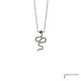 Cobra - 14KT White Gold and Tsavorite Snake Necklace