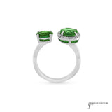 Spurge - 14KT White Gold Peridot Toi et Moi Ring