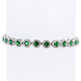 Lisianthus - 14KT White Gold Tsavorite Halo Tennis Bracelet