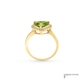 Viridiflora - 14KT Yellow Gold Peridot Heart Ring