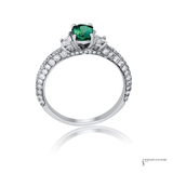18K White Gold Alexandrite & Diamond Three-Stone Engagement Ring | Gemstone Ring