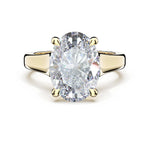 Tacori 4283OV Founder's oval wide band solitaire engagement ring in 14K yellow gold, front view