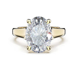 Tacori 4283OV Founder's oval wide band solitaire engagement ring in 14K yellow gold, front view