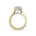 Tacori 4283OV Founder's oval solitaire engagement ring in 14K yellow gold, side profile view