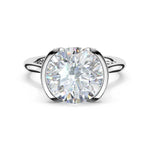 Tacori 42925RD Founder's round east-west semi-bezel solitaire engagement ring in platinum, front view