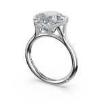 Tacori 42925RD Founder's round semi-bezel engagement ring in platinum, angled view