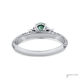 18K White Gold Alexandrite & Diamond Three-Stone Engagement Ring | Gemstone Ring