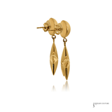 14K Yellow Gold Ball Stud and 3D Star Drop Earrings
