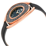Swarovski Crystalline Glam 35mm Black Dial Watch 5519452 | Rose Gold Tone PVD & Crystal Filled Case