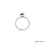 Candytuft - 14KT White Gold Stackable Cognac Diamond Halo Ring