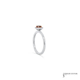 Candytuft - 14KT White Gold Stackable Cognac Diamond Halo Ring