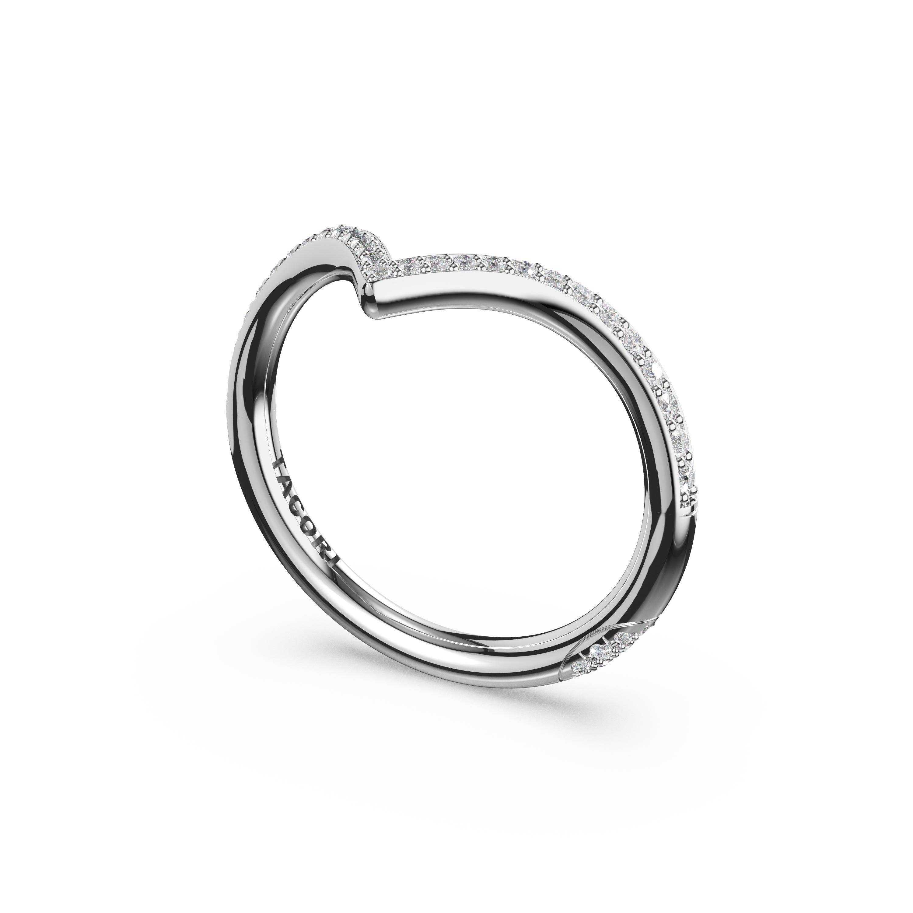 Tacori 437B Sculpted Chevron Pave-Traced Band - 14K White Gold