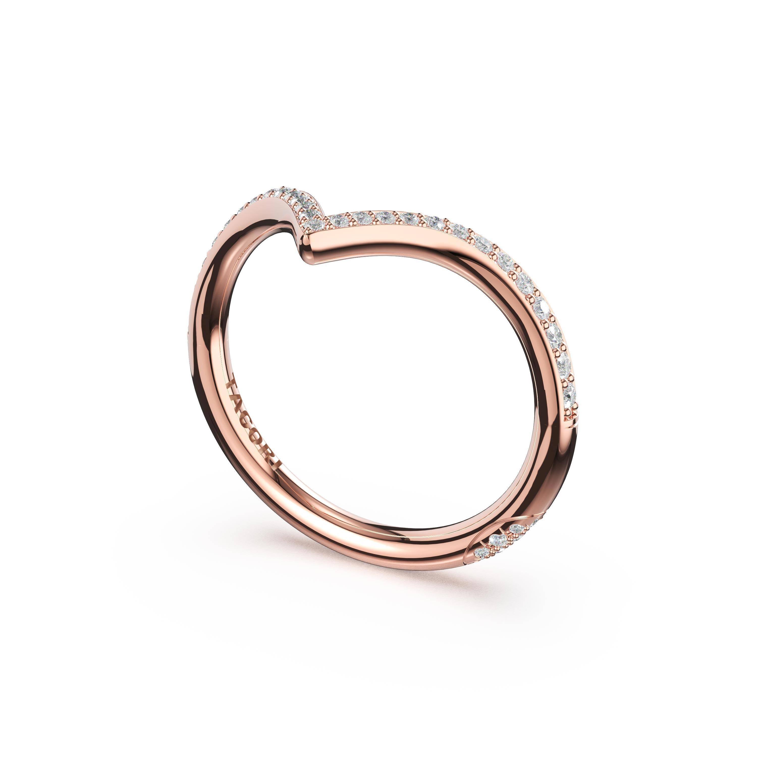 Tacori 437B Sculpted Chevron Pave-Traced Band - 14K Rose Gold
