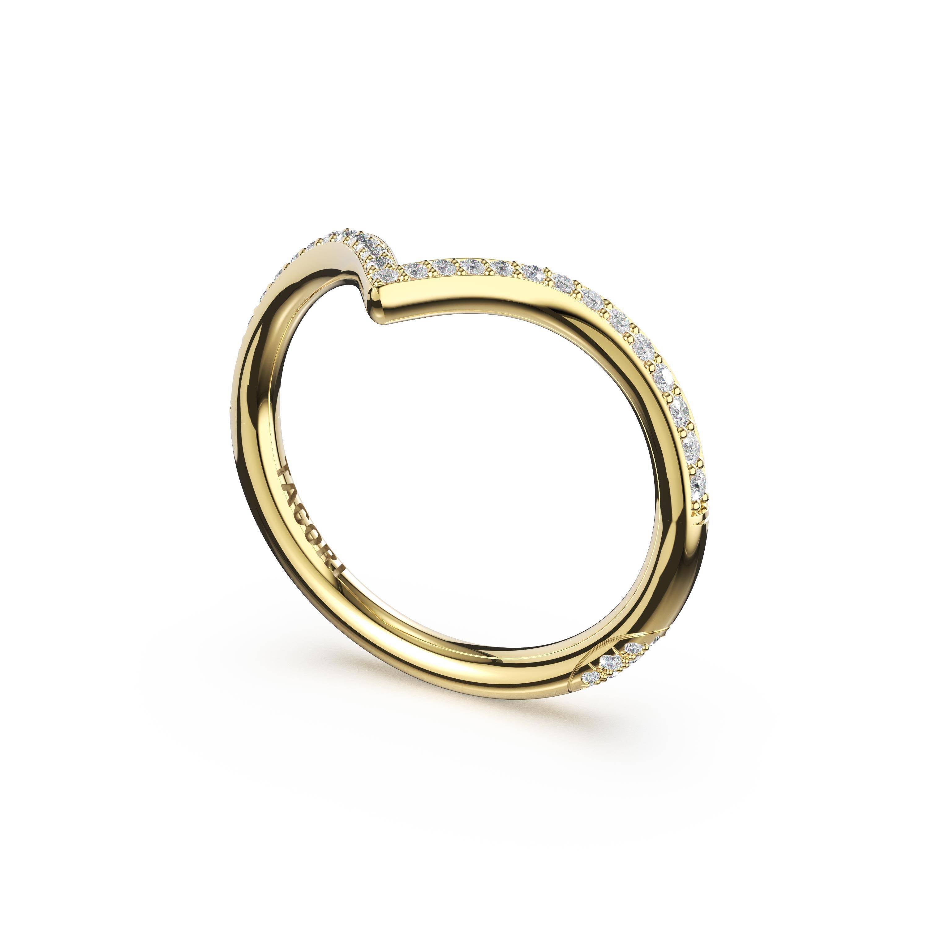 Tacori 437B Sculpted Chevron Pave-Traced Band - 18K Yellow Gold