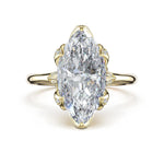 Tacori 438MQ marquise petal-crown pavé solitaire engagement ring in 14K yellow gold, front view