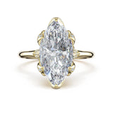 Tacori 438MQ marquise petal-crown pavé solitaire engagement ring in 14K yellow gold, front view