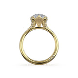 Tacori 438MQ marquise pavé solitaire engagement ring in 14K yellow gold, side profile view
