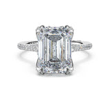 Tacori 439EC Sculpted Crescent Emerald Petal-Crown Pavé Solitaire Engagement Ring Platinum | In-Store