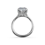 Tacori 439EC Sculpted Crescent Emerald Petal-Crown Pavé Solitaire Engagement Ring Platinum | In-Store