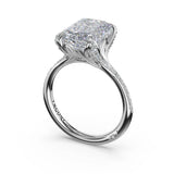 Tacori 439EC Sculpted Crescent Emerald Petal-Crown Pavé Solitaire Engagement Ring Platinum | In-Store