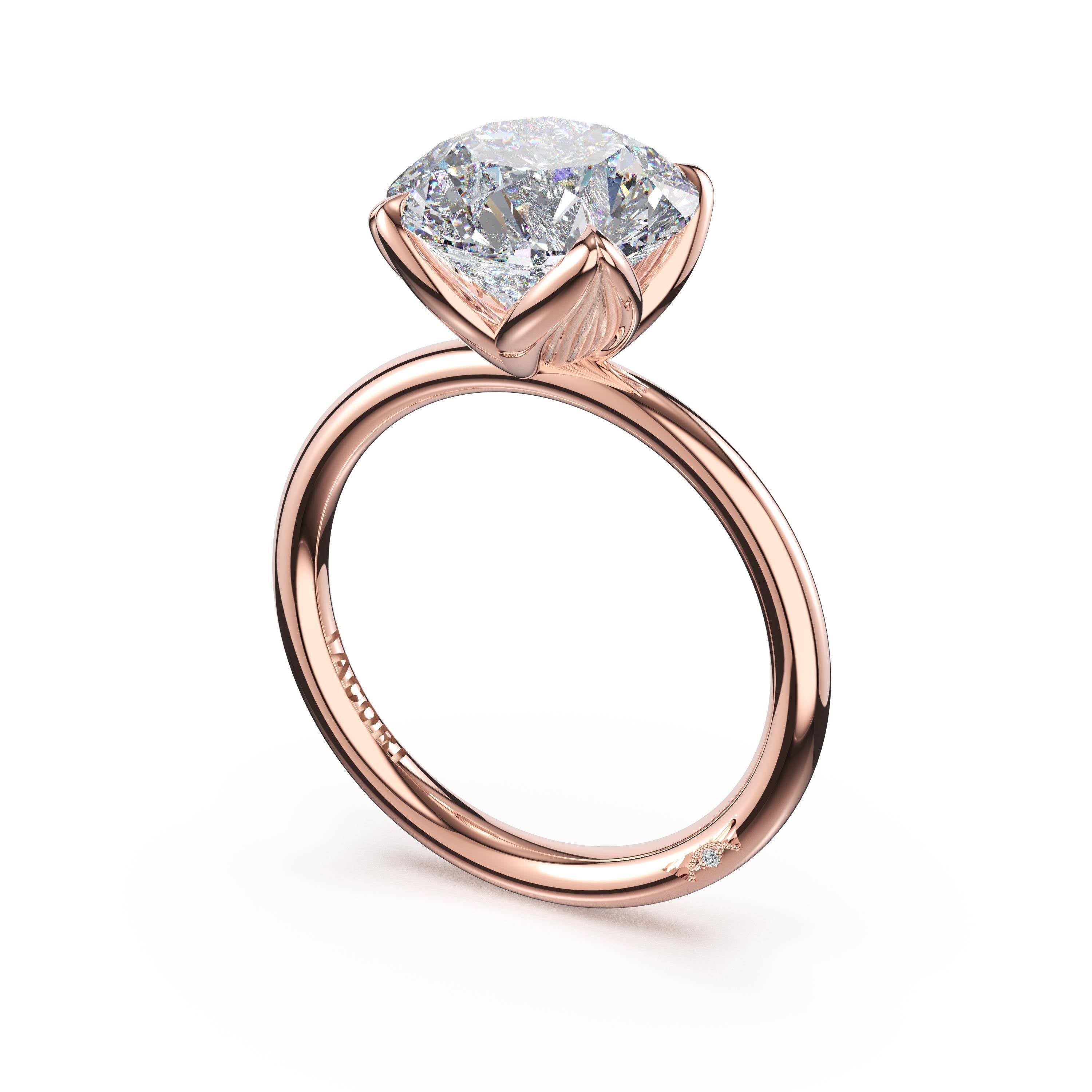Tacori 445RD petal-prong solitaire engagement ring in 18K rose gold
